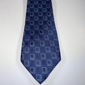 EUC Silk Armani Collezioni Tie W/Geometric Pattern in Multi-Shades Of Blue